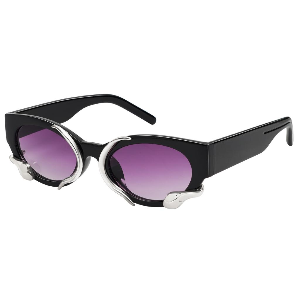 Модные винтажные солнцезащитные очки «кошачий глаз» со змеиным принтом для женщин и мужчин, роскошный брендовый дизайнерский панк, солнцезащитные очки, трендовые сексуальные женские очки, УФ400