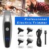 Slicked Back Digital Hair Clipper: Fast-Charging, LCD Display, Compact Stainless Steel Electric Trimmer