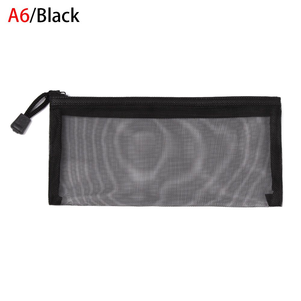 Handbags Cosmetic Stationery Zipper Pencil Case Mesh Pen Bag Transparent Grid Cosmetic Storage