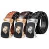 Men's Genuine Leather Crocodile Pattern Automatic Buckle Belt