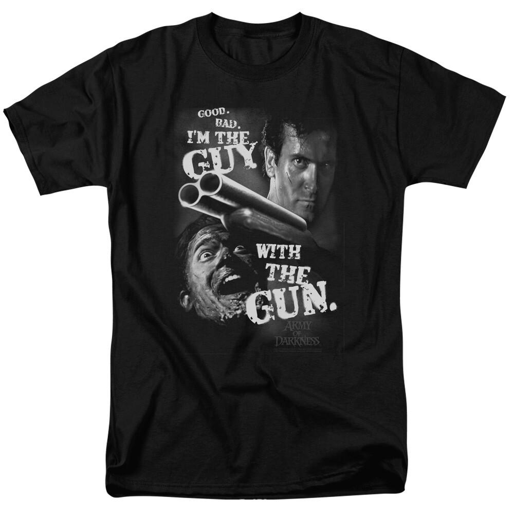 Army of Darkness Guy With The Gun T Shirt Mens Licensed Retro Movie Tee Black