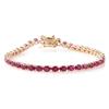 Рубиновый теннисный браслет - Стерлинговое серебро 925 пробы с золотым покрытием