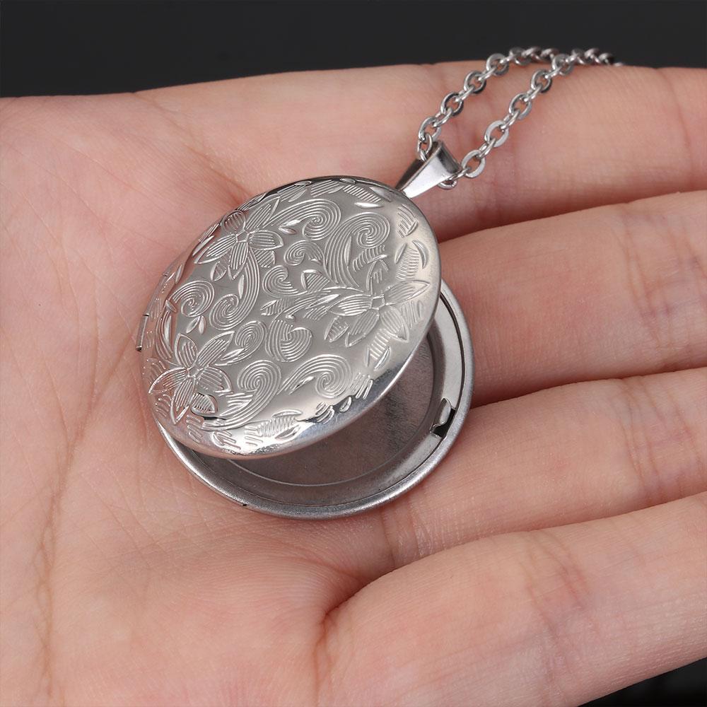 Подарочные украшения Трехмерная резьба Цепь Круглая форма Подвеска Фото Картина Медальон Ожерелье