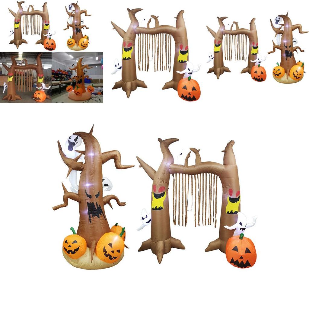 Привлекательная надувная арка в виде куклы-призрака на Хэллоуин с яркими светодиодными огнями для вашего сада