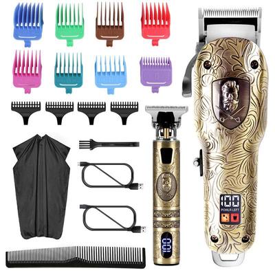 Новый набор машинок для стрижки волос с ЖК-дисплеем и металлическим тиснением, электробритва для карвинга и укладки с использованием масла.