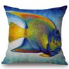 Summer Home Decoration Oil Painting Tropical Ocean Fish Sofa Throw Pillow Cover Nemo Fish Cotton Linen Cushion Cover Cases