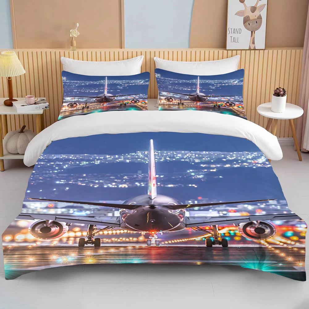 Fashion 3D Printed Airplane Plane Bedding Set Cartoon Duvet Covers With Pillowcases Soft Bedclothes Custom Bed Linen Drop Ship