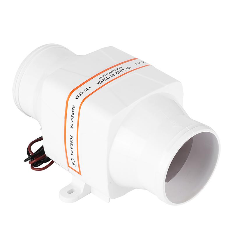 For Yacht Boat RV 3inch In Line Marine Bilge Air Blower  Strong Ventilation Fan Corrosion proof 12V/24V 130 CFM  3800 LPM