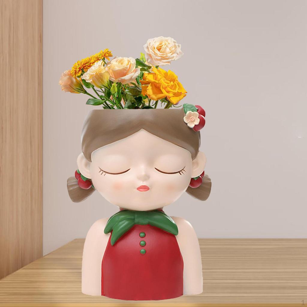 Ваза-бюст, комнатный цветочный горшок, декоративная фигурка в форме девушки-цветочницы, кашпо для офиса, балкона