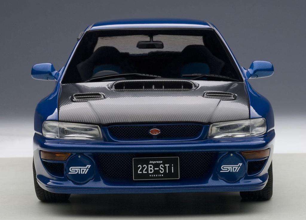 AUTOart Subaru Impreza 22B STi Version Black Bonnet Готовый продукт 1/18 Синий/Карбон