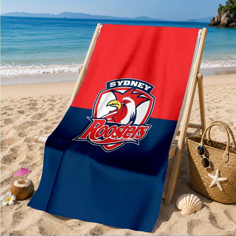 Пляжное полотенце с символикой команды Sydney Roosters, Быстросохнущее, Легкое в уходе, Подходит как для занятий спортом, так и для пляжного отдыха, Спортивный незаменимый аксессуар