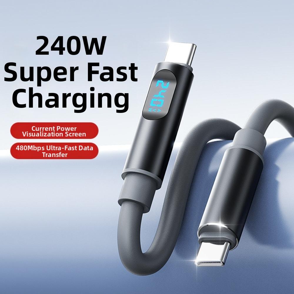 1.2m/1.8m 240W Super Charging Cable Type-C to Type-C Type-C Cable New Charging Cable Adapter