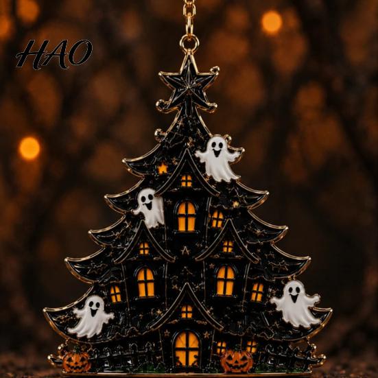 Acrylic Pumpkin Ghost Ornaments Halloween Tree Hanging Ornament, Skull Seasonal Lightweight Haunted House Props Decor, Spooky Pendant for Party Home,