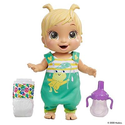 Hasbro Кукла Baby Alive Веселая трясущаяся кукла с светлыми волосами, в наряде с принтом лягушек, более 25 звуковых эффектов, включая смех, танцы, питье и писание,