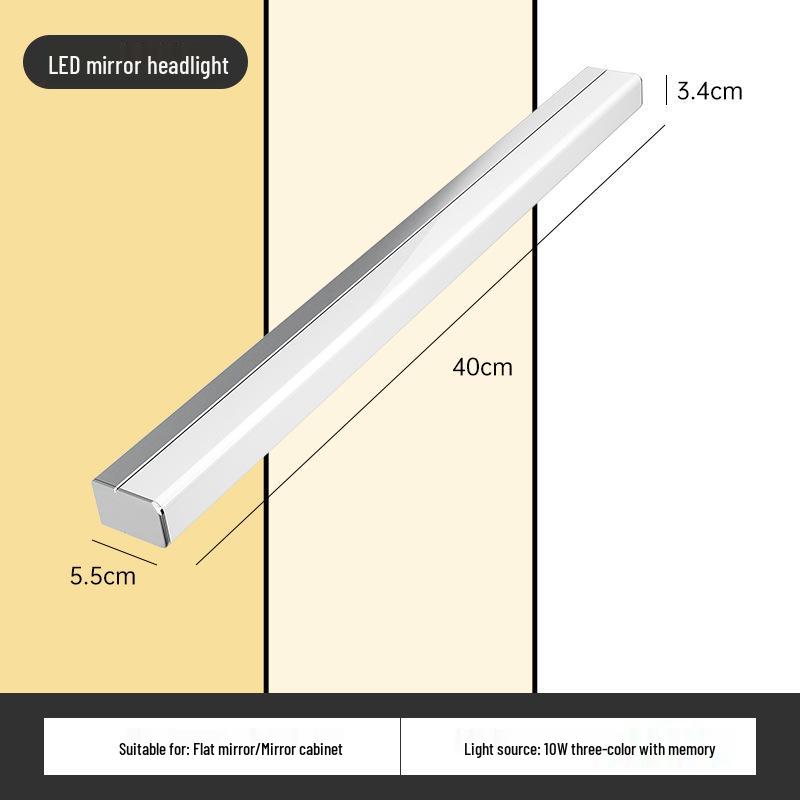 Светодиодный сенсорный шкаф-зеркало для ванной комнаты с защитой от запотевания, водонепроницаемый, без сверления