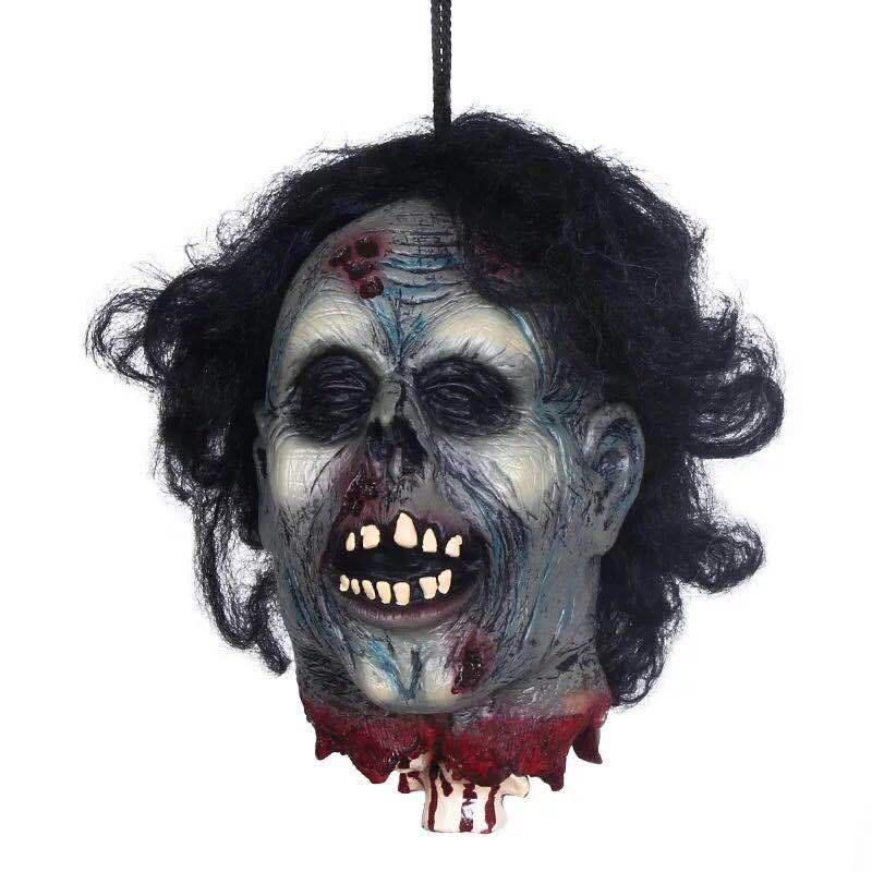 Halloween Party Decoration Props Bloody Prank Toy Realistic Hanging Severed Human Head