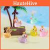 Adorable Luminous Crowned Yellow Duck Resin Figurine For Terrarium Decoration