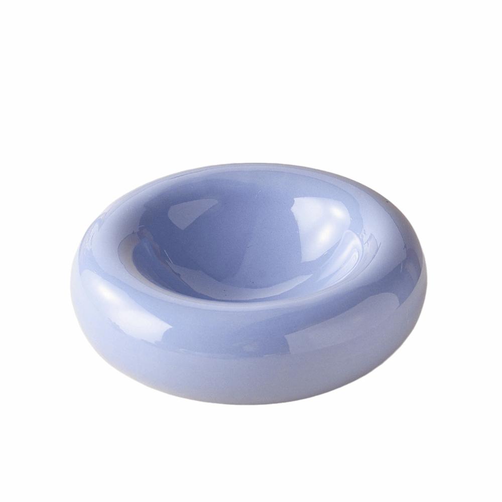 Wide Opening Donut-Shaped Cat Bowl High-Aesthetic Pet Food Bowl Ceramic Cat Bowl Home