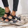 New Summer Women's Plus Size Platform Casual Sandals One-Strap Velcro Slip-On Shoes