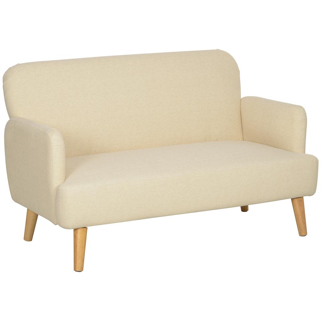 Two Seater Sofa Compact Skin Friendly Cover Up To 240 Kg 130x74x79 Cm Cream White