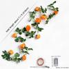 Artificial Silk Fabric, Orange Rose Vines, Halloween Artificial Green Plants, Flower Vines, Home Dining Table Decoration