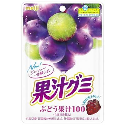 MEIJI Фруктовый сок Meiji Gummi Grapes 54 г ХарактеристикиЖевательные и расслабляющие, легко есть” Характеристики фруктового сока ChaЖевательные и расслабляющие, легко есть”