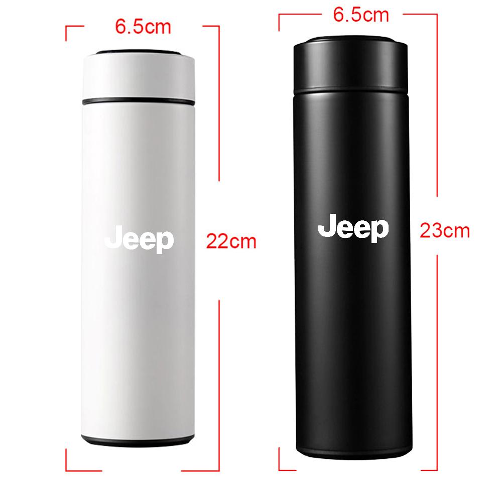 Car Stainless Steel Smart Thermos Mug Thermos LED Display Temperature For Jeep Renegade Patriot Wrangler Cherokee Compass Trail AKM1