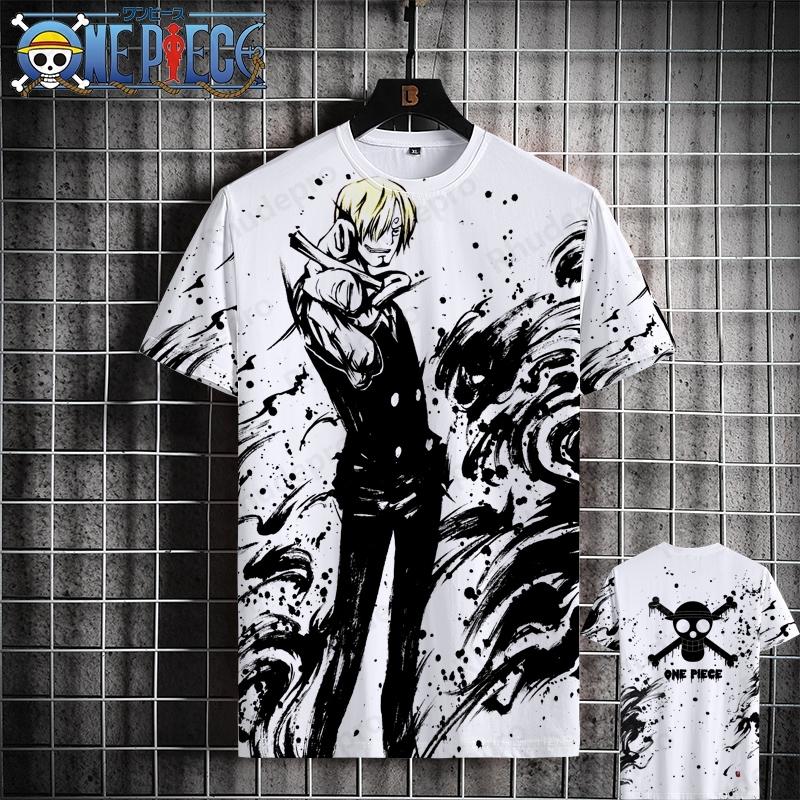 Мужская футболка One Piece Повседневная футболка с коротким рукавом Принт с аниме-персонажем Модная уличная одежда