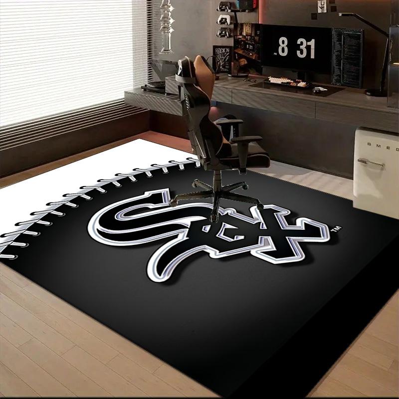 White Chicago Design Floor Mat for Living Room, Game Rooms, Office, Bedroom, Office Floor Mat Playful Design, Christmas fan gifts