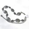Винтажный стиль женская металлическая круглая цепочка на талию женская резная декоративная серебряная металлическая цепочка с поясом для юбкидля женщин AB001