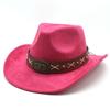Western Cowboy Hat Suede Bullhead British Jazz Hat Men'S And Women'S Ethnic Hat Top Hat