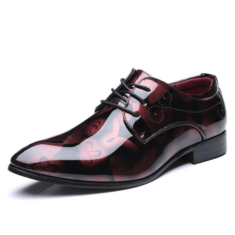 Patent Leather Oxford Shoes for Men Dress Shoe Zapato Hombre Pointed Toe Business Wedding Plus Size 50 Dress Loafers Buty Meskie