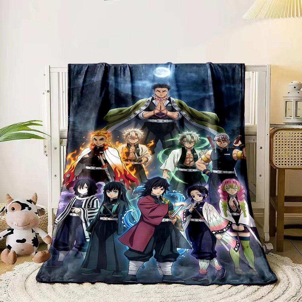 A group of characters with diverse outfits and elemental-themed effects. for all seasons blanket lunch break throw gift