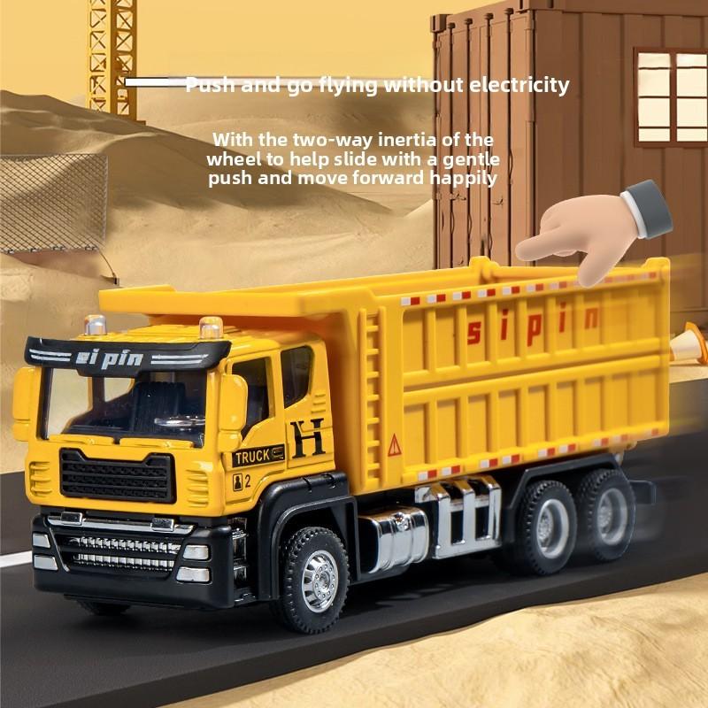 Инерционная модель крана, самосвала, экскаватора из сплава для детей, инженерная техника для игры