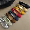 Fashion SUOJIALUN 2025 Spring Candy Color Women Flat Shoes Fashion Round Toe Shallow Slip On Ballet Shoes Square Low Heel Boat Shoes