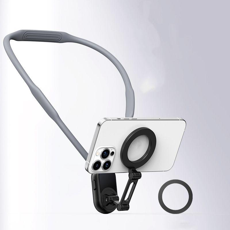 Hot Neck Mount Phone Holder Magnetic Ring Adjustable Hands-Free Mobile Stand for Video Recording Portable Holder for Iphone 17