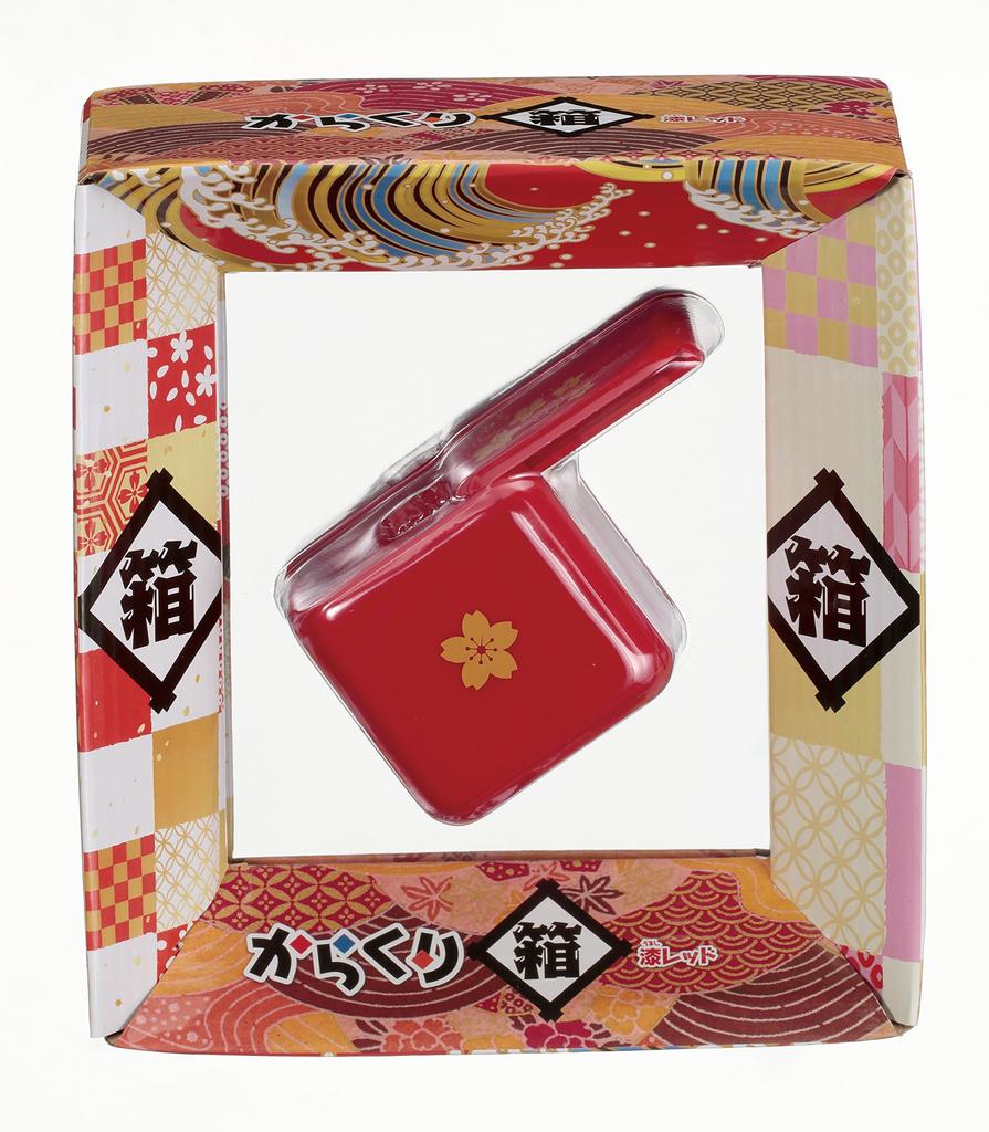 Коробка каракури лакированная красная