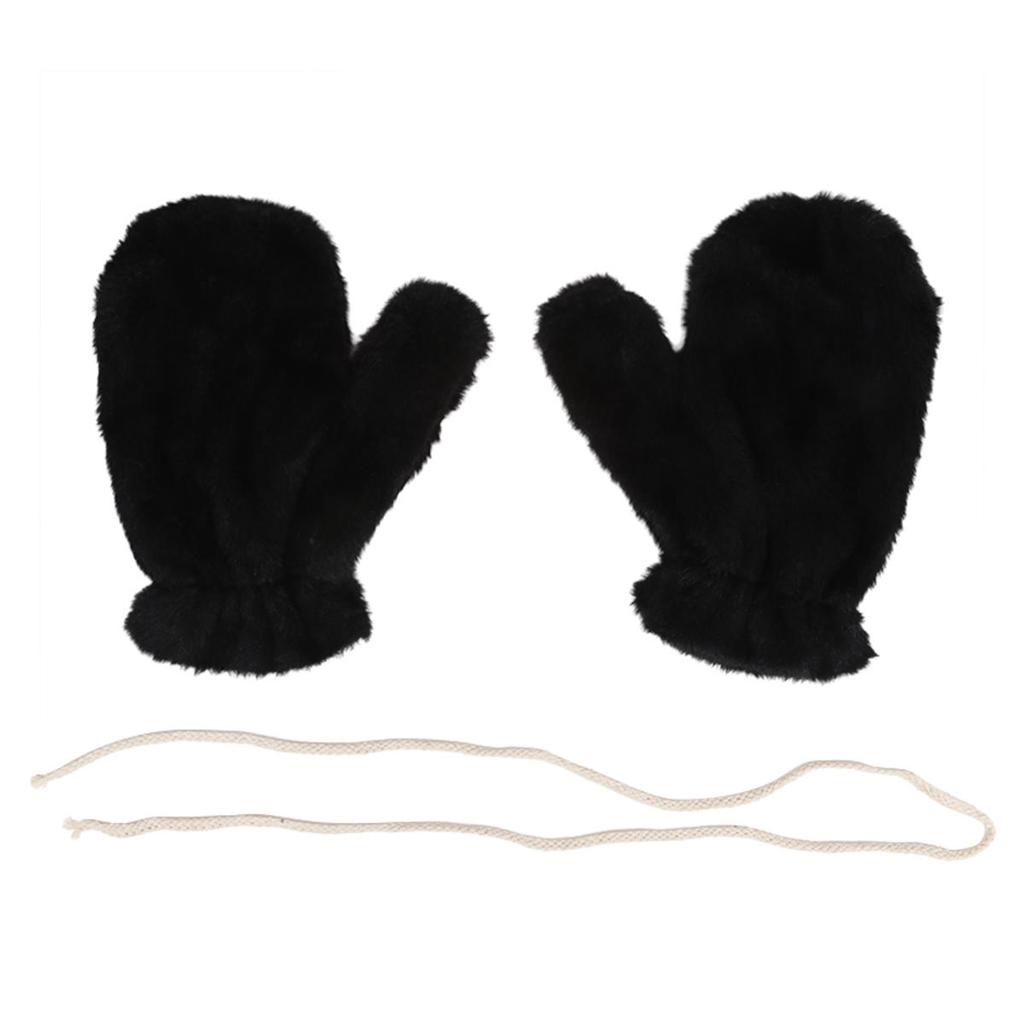 Зимние Утепленные Плюшевые Уличные Пушистые Перчатки Мягкие Перчатки с Полным Пальцем Женские Теплые Меховые Пушистые Варежки Защита от Холода Бархатная Подкладка Варежки