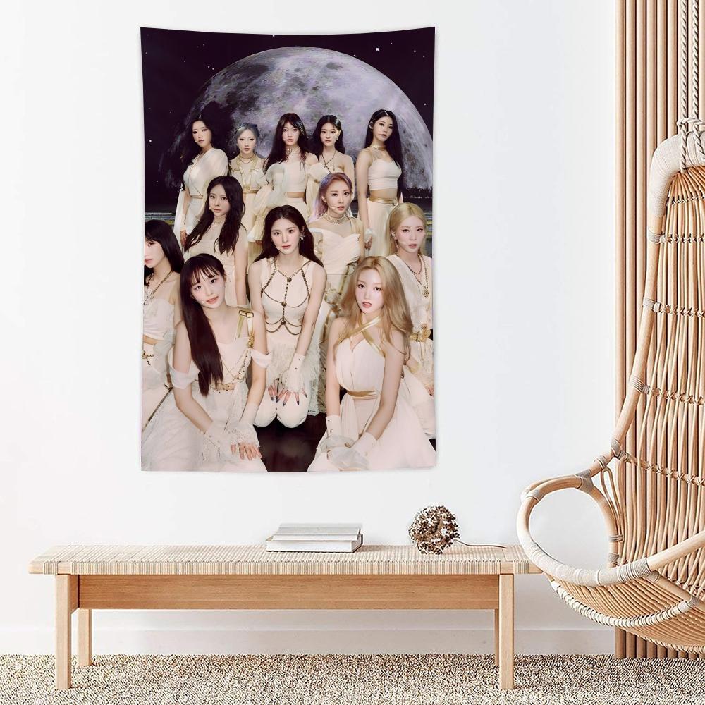 Korea Kpop Band LLoona Kpop Tapestry Microfiber Wall Hanging For Bedroom Living Room Decor Outdoor Festival Bar Background