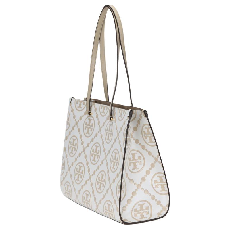 TORY BURCH T Monogram contrast embossed logo double-sided design leather tote bag tote bag shopping bag shoulder bag large size women's 171644-250