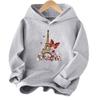 Fashion Girl Butterfly Paris Eiffel Tower Print Hoodies Autumn And Winter Thin Streetwear Long-sleeved Pullovers