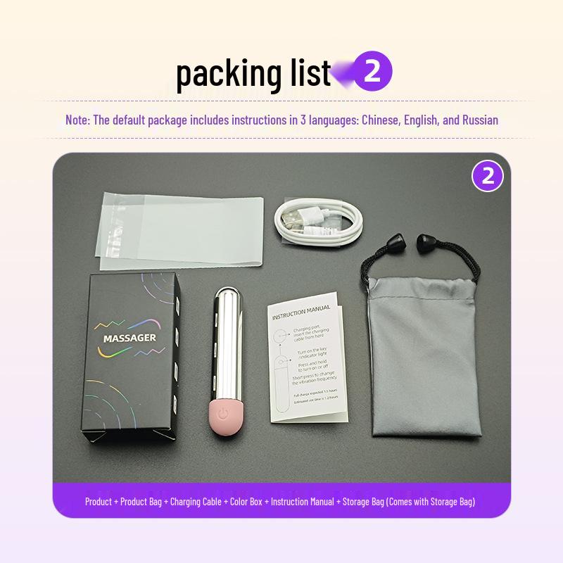 USB Rechargeable Handheld Female Vibrator: Low Noise & Compact Bullet Egg with Color Box Packaging