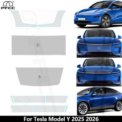 Предварительно вырезанная прозрачная PPF для Tesla Model Y Juniper/Performance 2025 2026 Фары Зеркала Заднего Вида Бампер TPU Защитная Пленка Антицарапина Bra