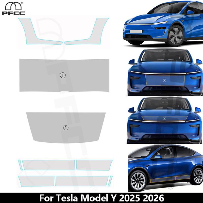 Предварительно вырезанная прозрачная PPF для Tesla Model Y Juniper/Performance 2025 2026 Фары Зеркала Заднего Вида Бампер TPU Защитная Пленка Антицарапина Bra