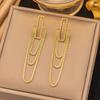 Elegant Retro Stainless Steel Earrings with Exaggerated Design for Women