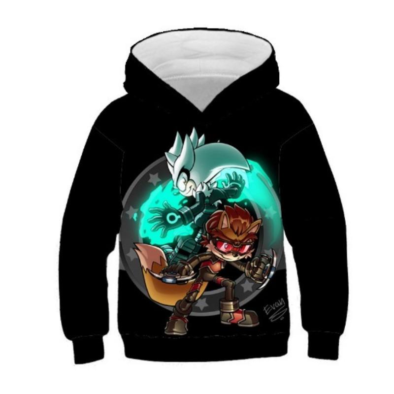 Осенние 3D толстовки с принтом Соника Ежа, модные повседневные спортивные с длинным рукавом, детские толстовки с капюшоном для мальчиков