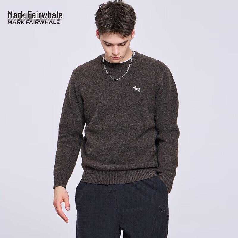 MARK FAIRWHALE Men's Wool-Blend Crewneck Knit Sweater