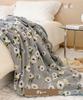 Floral Pattern Sofa 110 X Korean Bed Vintage Retro Flower Pattern Sofa Cover Blanket, Fluffy, Fluffy, Cover, Multi-cover, 150cm, Goods, Thread, (Gray)