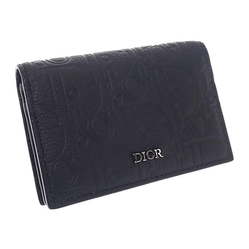 Dior 2ESCH178FLG_H00N Card Case Black Calfskin Mens