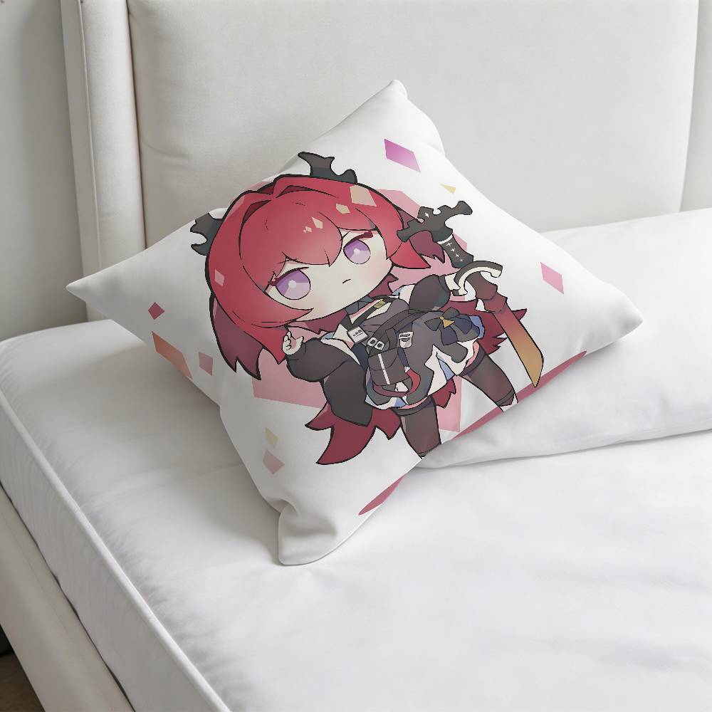 AArknights Laevatainn Decorative Square Pillow Cover Soft Comfortable Pillow Case Sofa Bed Home Decoration